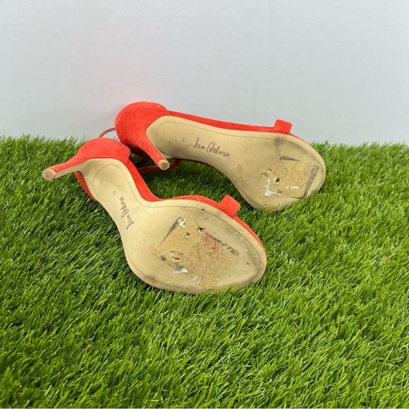 Sam Edelman Ariella Red Suede High Heels Ankle Strap Open Toe Women’s US 6M - Picture 7 of 9